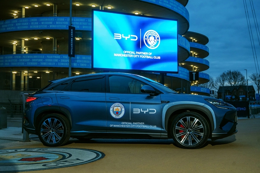 BYD trở thành đối tác chính thức của CLB bóng đá Manchester City
