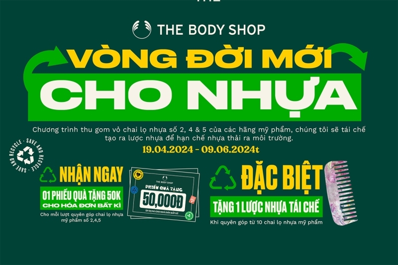 Tái sinh vòng đời mới cho nhựa cùng The Body Shop