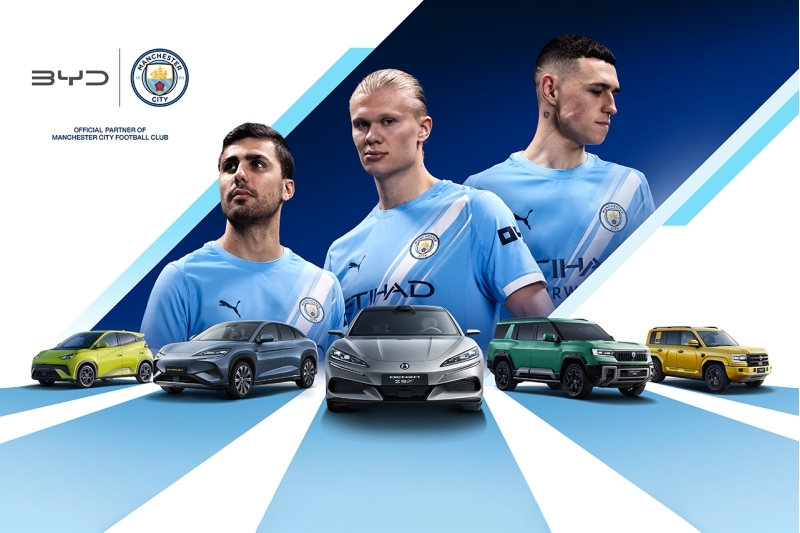 BYD trở thành đối tác chính thức của CLB bóng đá Manchester City