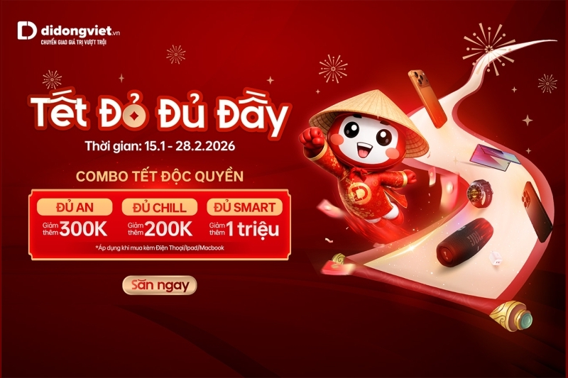 Sắm Tết tại Di Động Việt: Ưu đãi đến 1 triệu đồng khi mua iPhone 17 Pro Max, Samsung Galaxy S25 Ultra