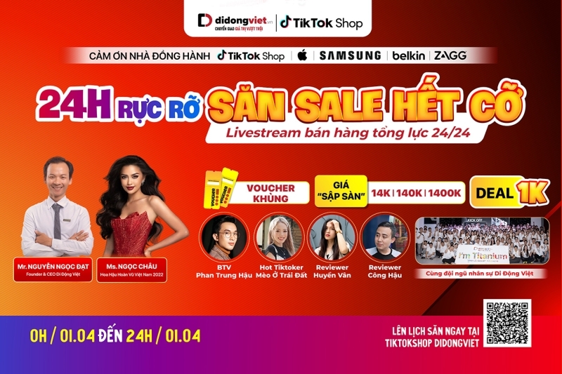 Di Động Việt tái khởi động phiên Livestream 24h với sự góp mặt của Hoa hậu Ngọc Châu, tung loạt ưu đãi hấp dẫn