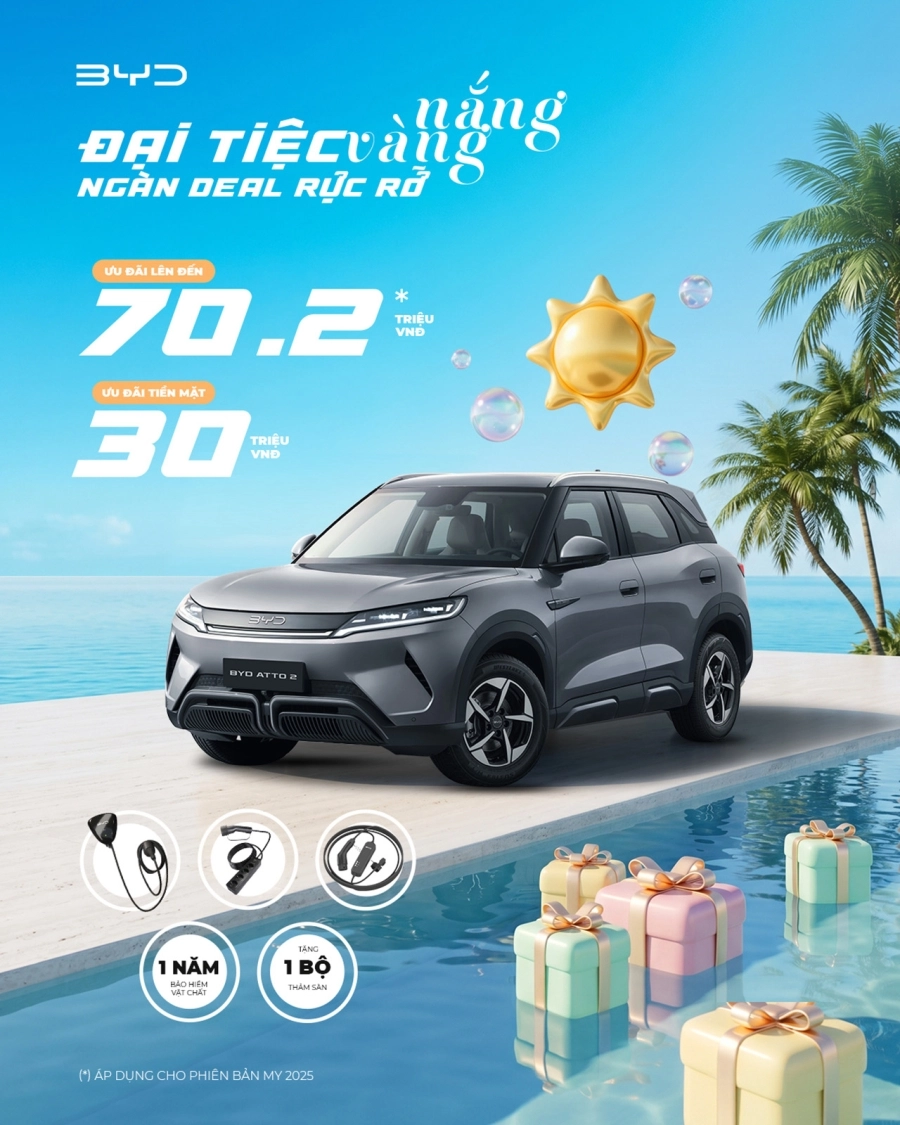 BYD Việt Nam ưu đãi mùa hè ‘Đại tiệc nắng vàng – Ngàn deal rực rỡ’