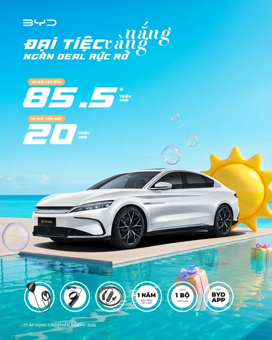 BYD Việt Nam ưu đãi mùa hè ‘Đại tiệc nắng vàng – Ngàn deal rực rỡ’