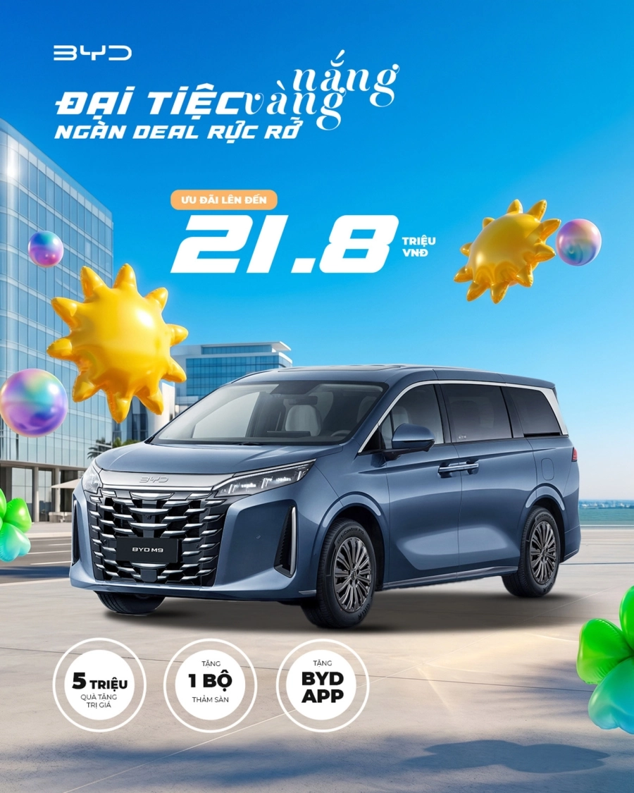 BYD Việt Nam ưu đãi mùa hè ‘Đại tiệc nắng vàng – Ngàn deal rực rỡ’