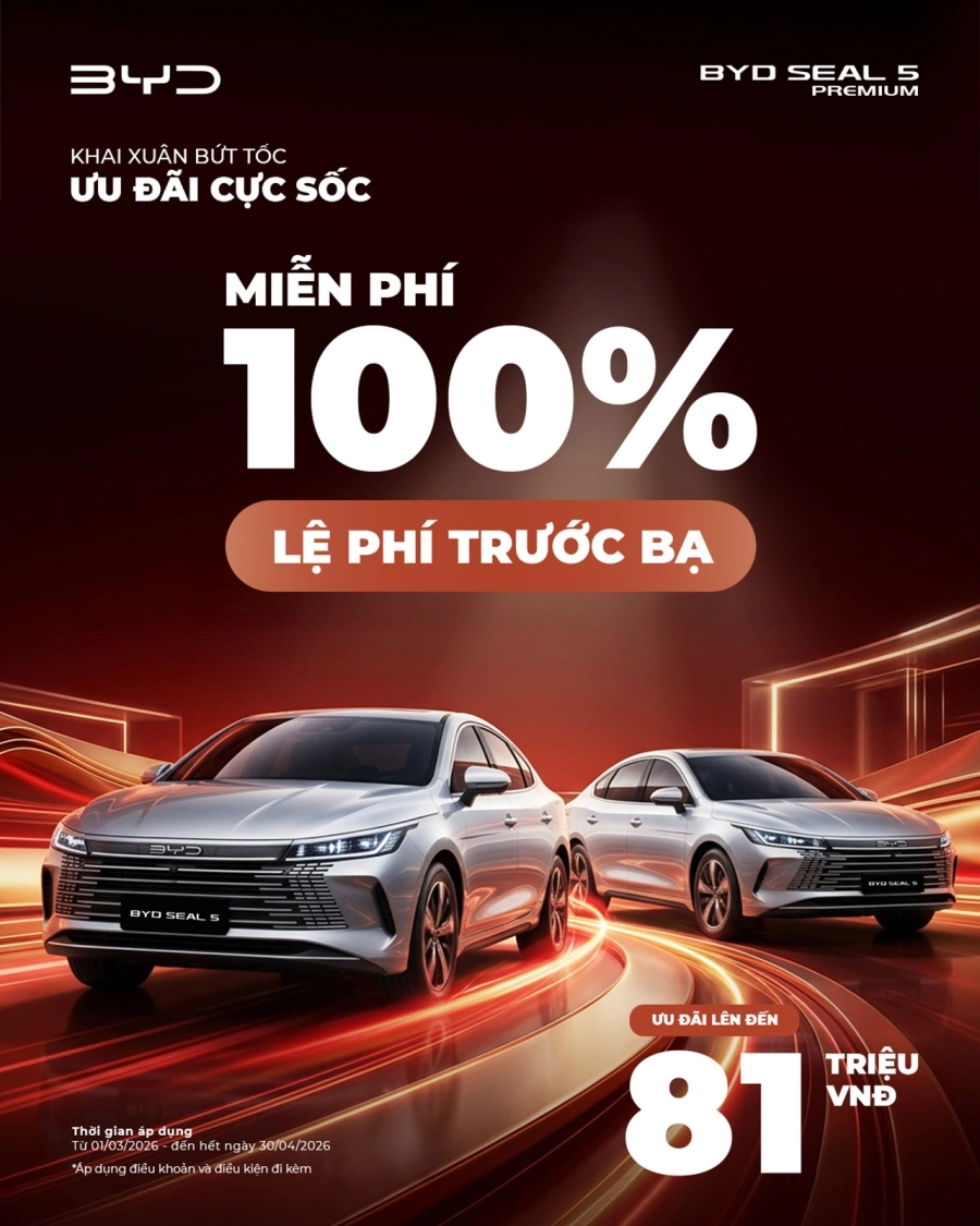 BYD Việt Nam ưu đãi tháng 3 với chương trình 'Khai xuân bứt tốc - Ưu đãi cực sốc'
