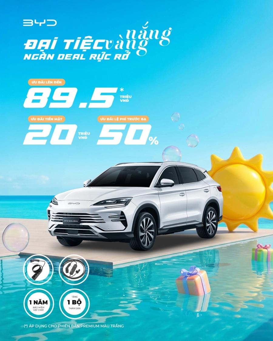 BYD Việt Nam ưu đãi mùa hè ‘Đại tiệc nắng vàng – Ngàn deal rực rỡ’