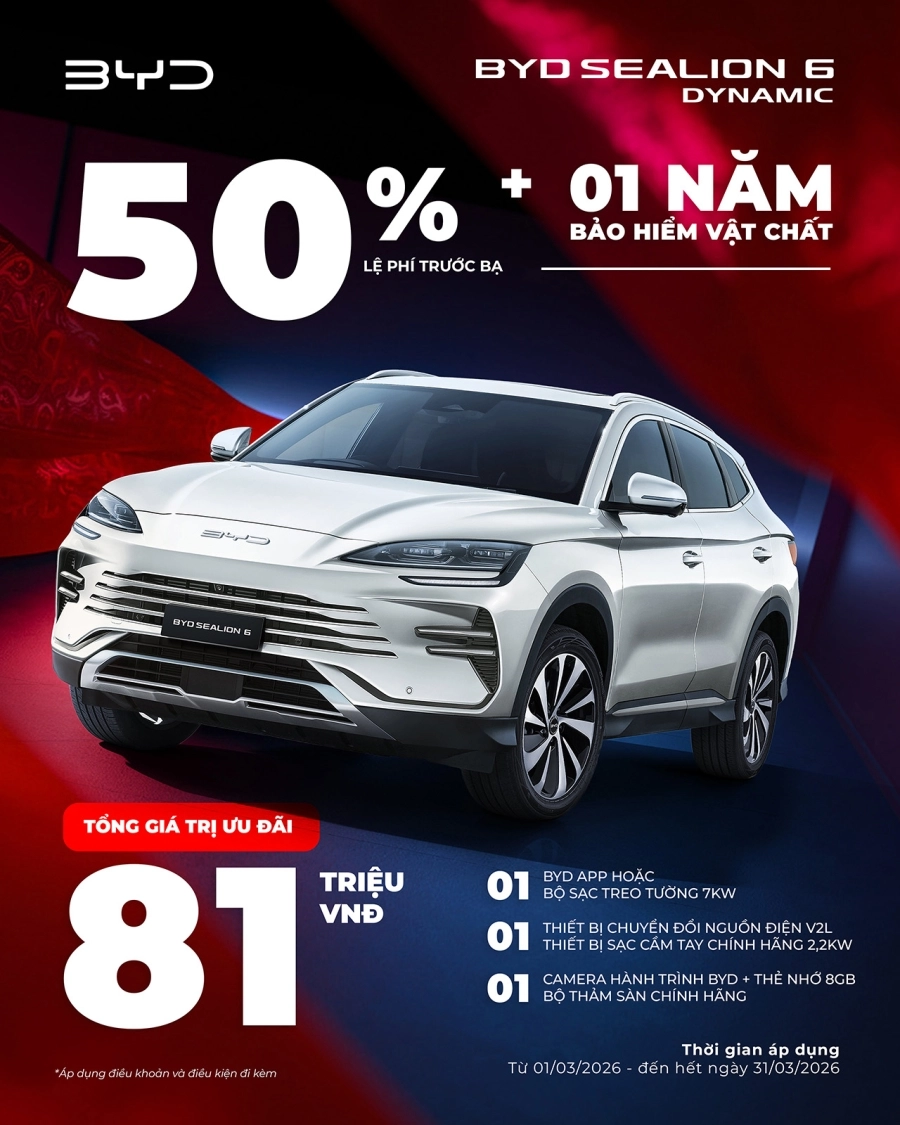 BYD Việt Nam ưu đãi tháng 3 với chương trình 'Khai xuân bứt tốc - Ưu đãi cực sốc'