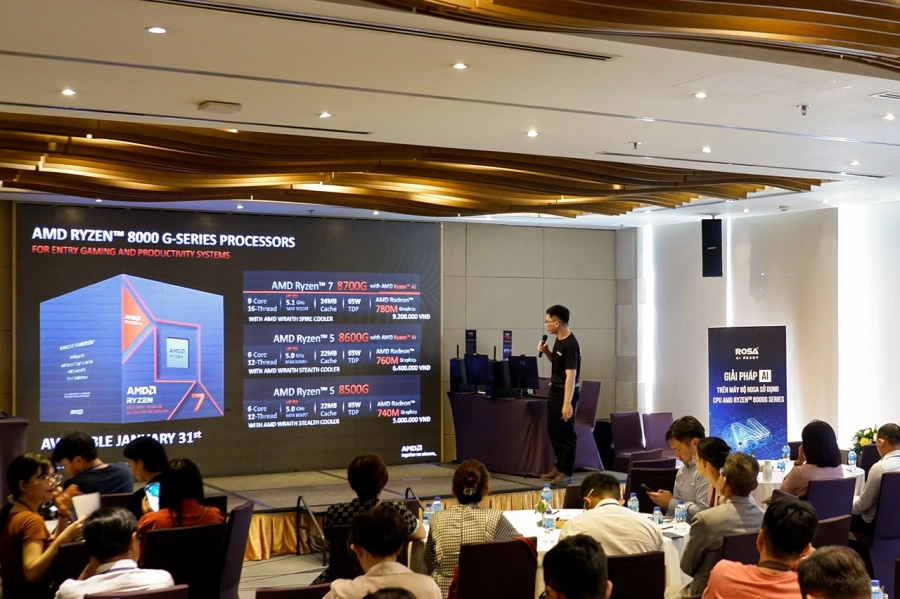ROSA PC AI: bộ PC AI đầu tiên sử dụng vi xử lý AMD Ryzen 8000G series ra mắt tại Việt Nam
