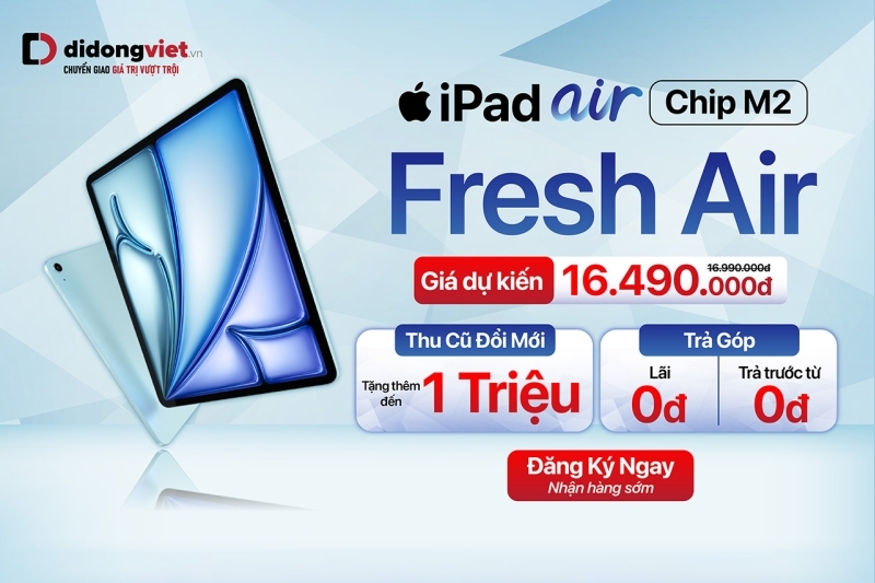 iPad 2024 có giá dự kiến từ 16,49 triệu đồng, Di Động Việt trợ giá đến 97% qua hình thức Thu cũ - Đổi mới