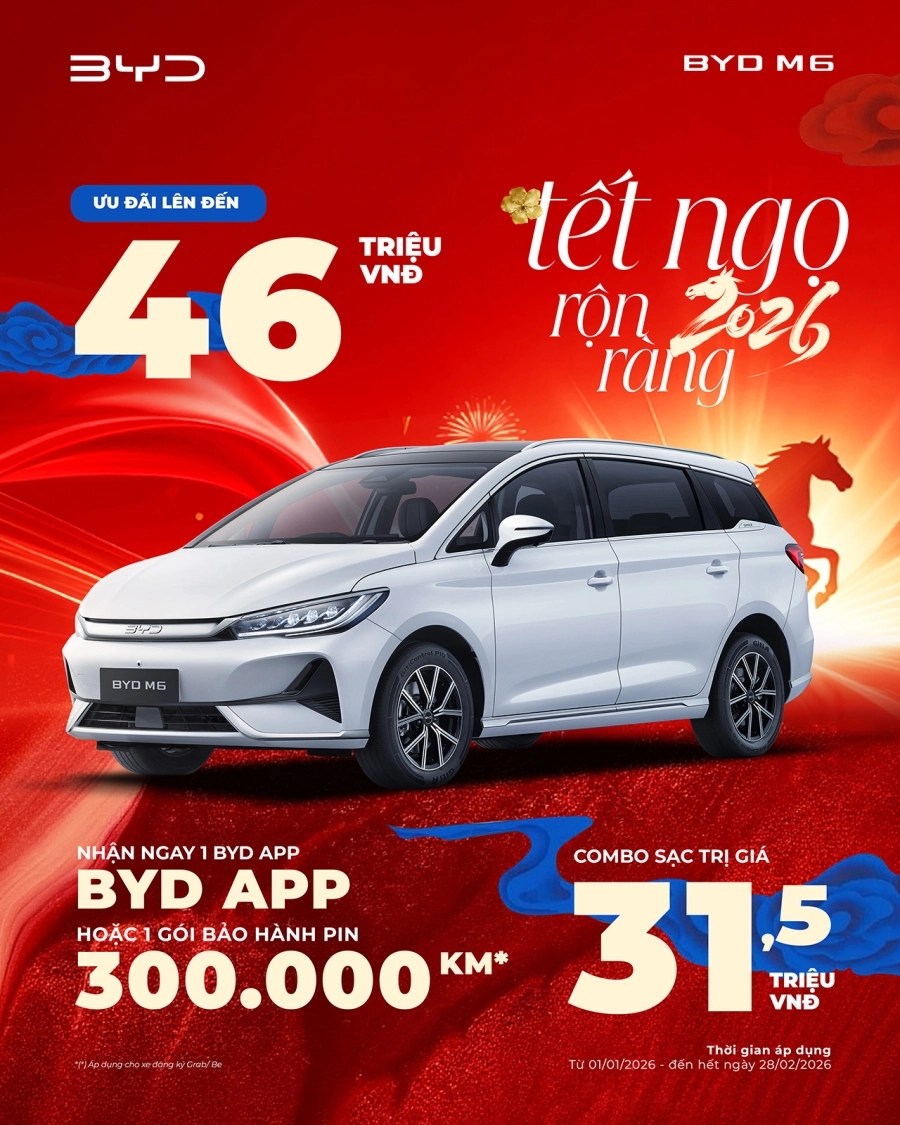 BYD Việt Nam triển khai chương trình ưu đãi chào năm mới “Tết Ngọ rộn ràng - Ưu đãi ngập tràn” 